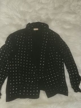 Vintage H&M Black Velvet Blazer with Silver Studs